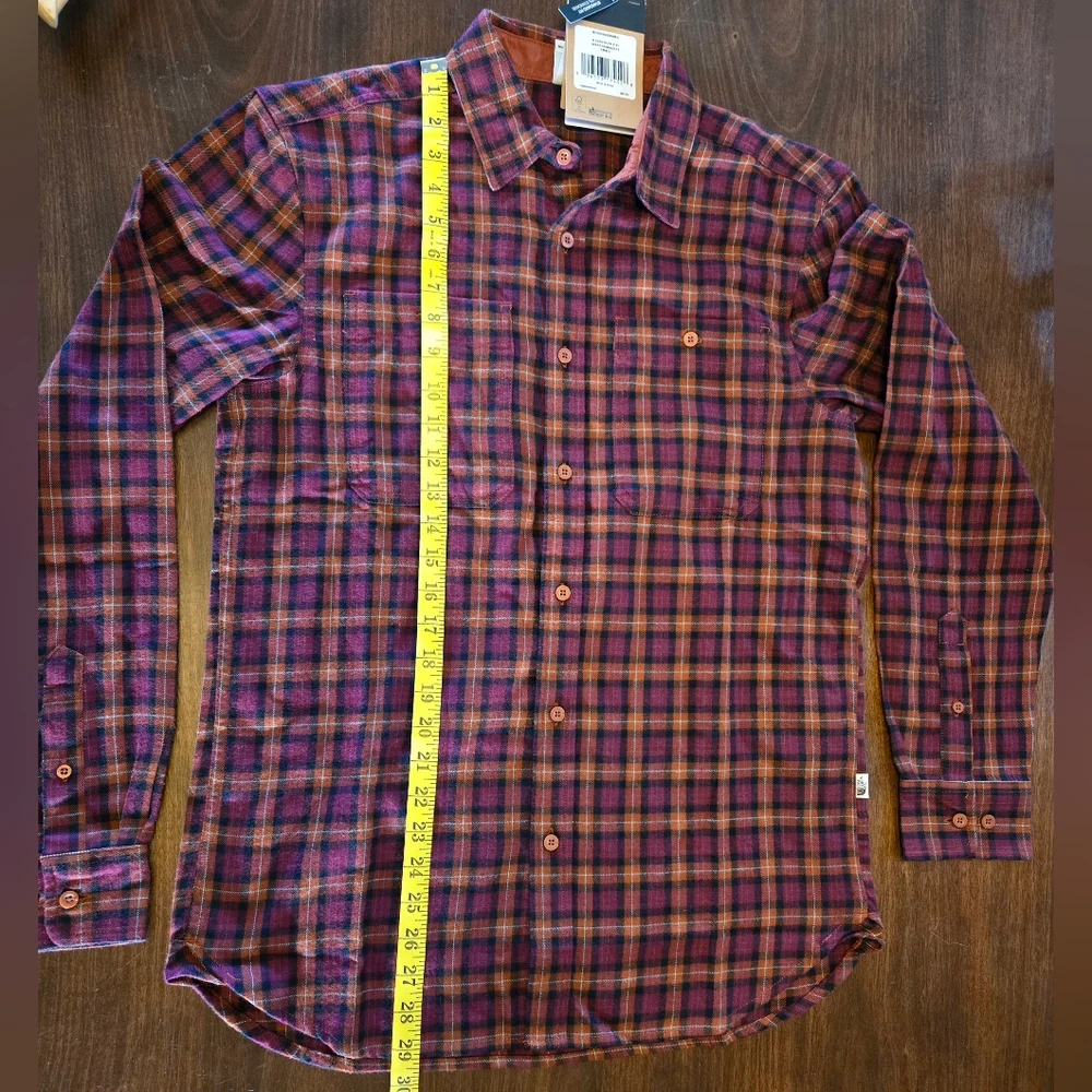 The North Face Arroyo Mens Lightweight Flannel Sz Sm Brandy & Brown Plaid NWT‎